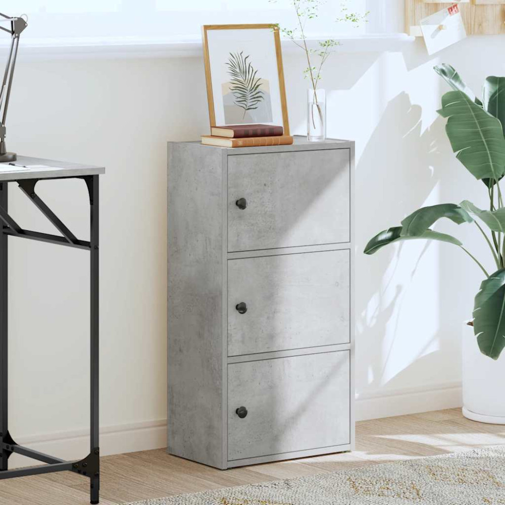 Produktbild för Bokhylla betonggrå 40x24x77 cm konstruerat trä