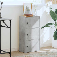 Produktbild för Bokhylla betonggrå 40x24x77 cm konstruerat trä