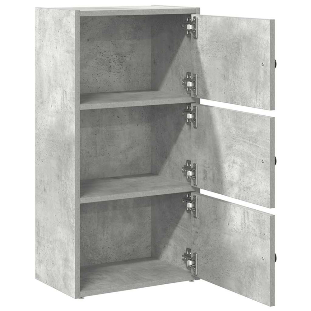 Produktbild för Bokhylla betonggrå 40x24x77 cm konstruerat trä