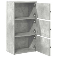 Produktbild för Bokhylla betonggrå 40x24x77 cm konstruerat trä