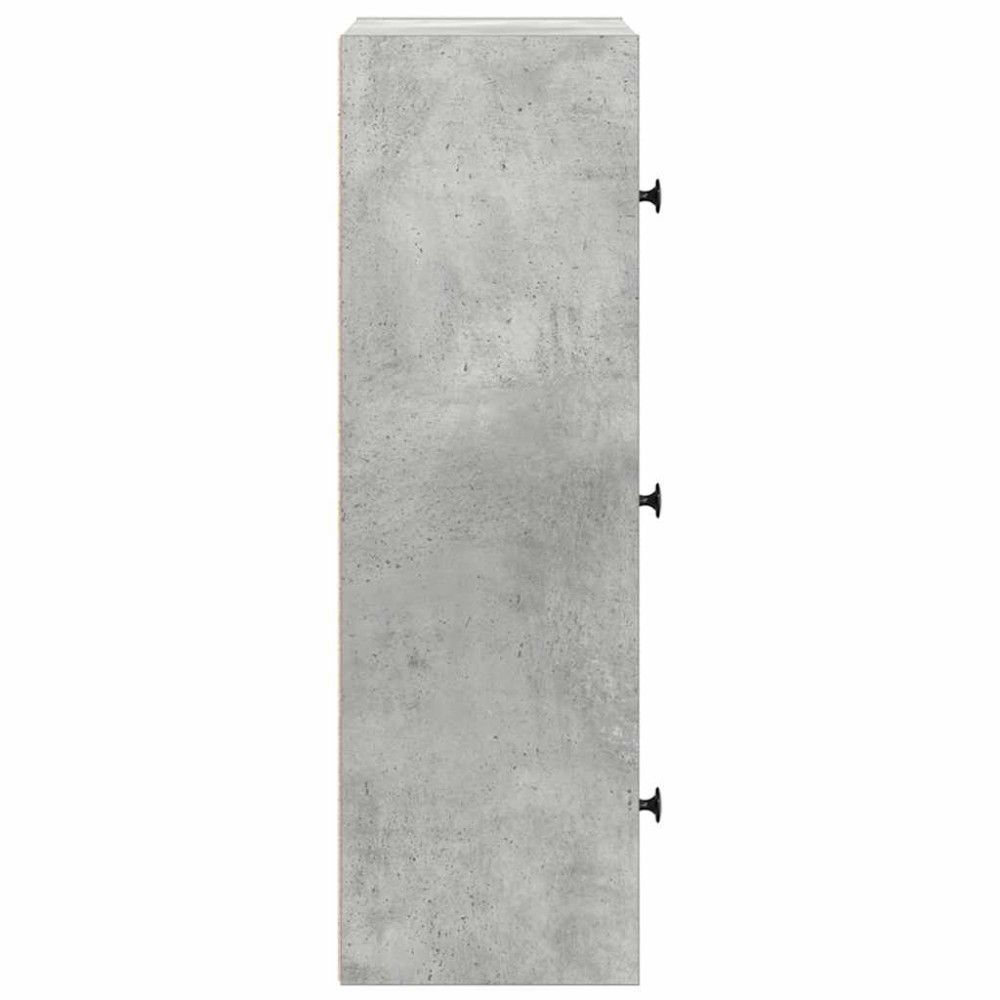 Produktbild för Bokhylla betonggrå 40x24x77 cm konstruerat trä