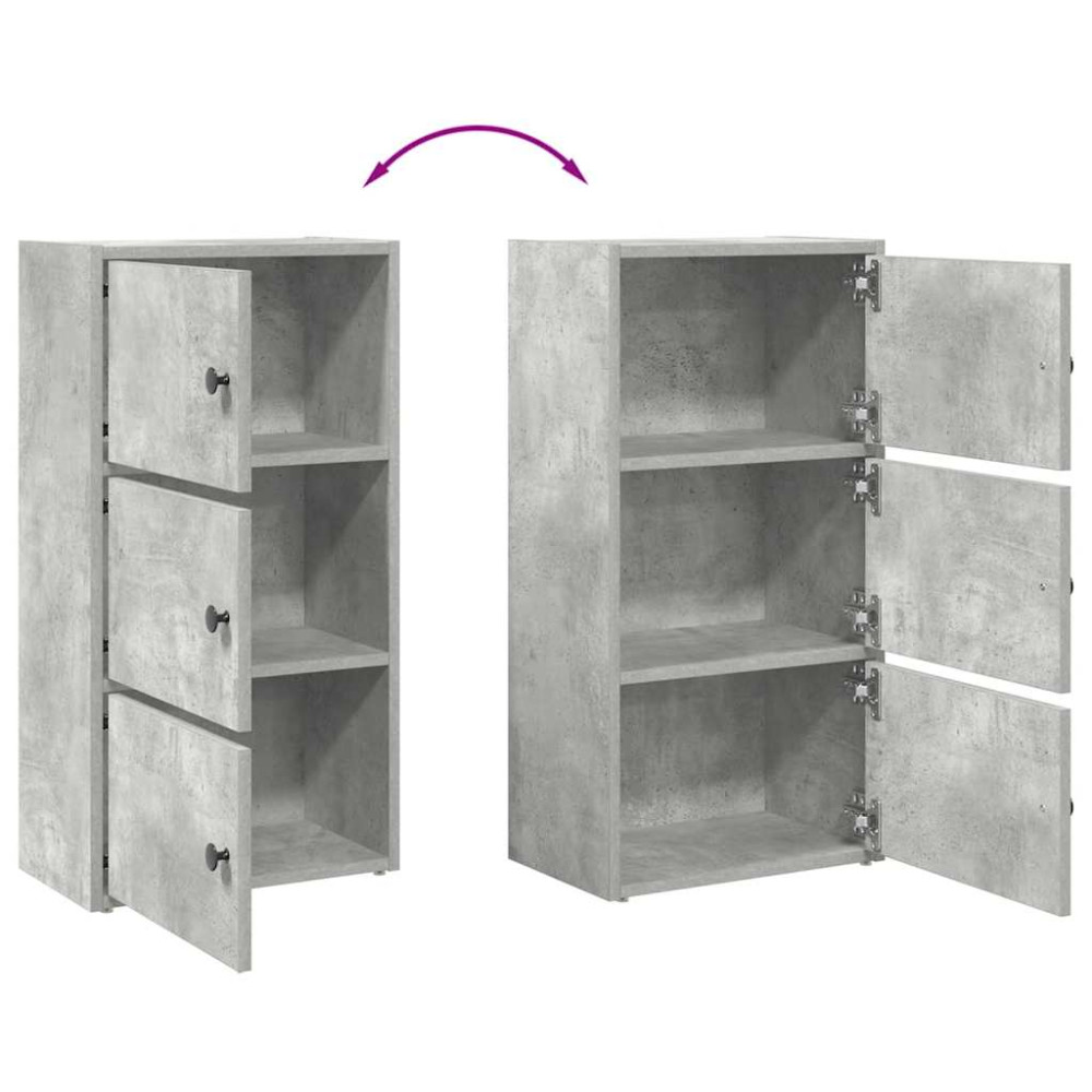 Produktbild för Bokhylla betonggrå 40x24x77 cm konstruerat trä