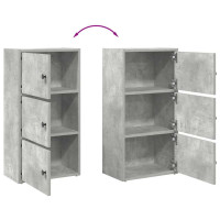 Produktbild för Bokhylla betonggrå 40x24x77 cm konstruerat trä
