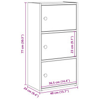 Produktbild för Bokhylla rökfärgad ek 40x24x77 cm konstruerat trä