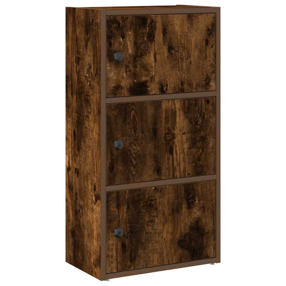 Produktbild för Bokhylla rökfärgad ek 40x24x77 cm konstruerat trä