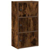 Produktbild för Bokhylla rökfärgad ek 40x24x77 cm konstruerat trä