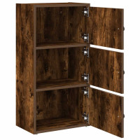Produktbild för Bokhylla rökfärgad ek 40x24x77 cm konstruerat trä