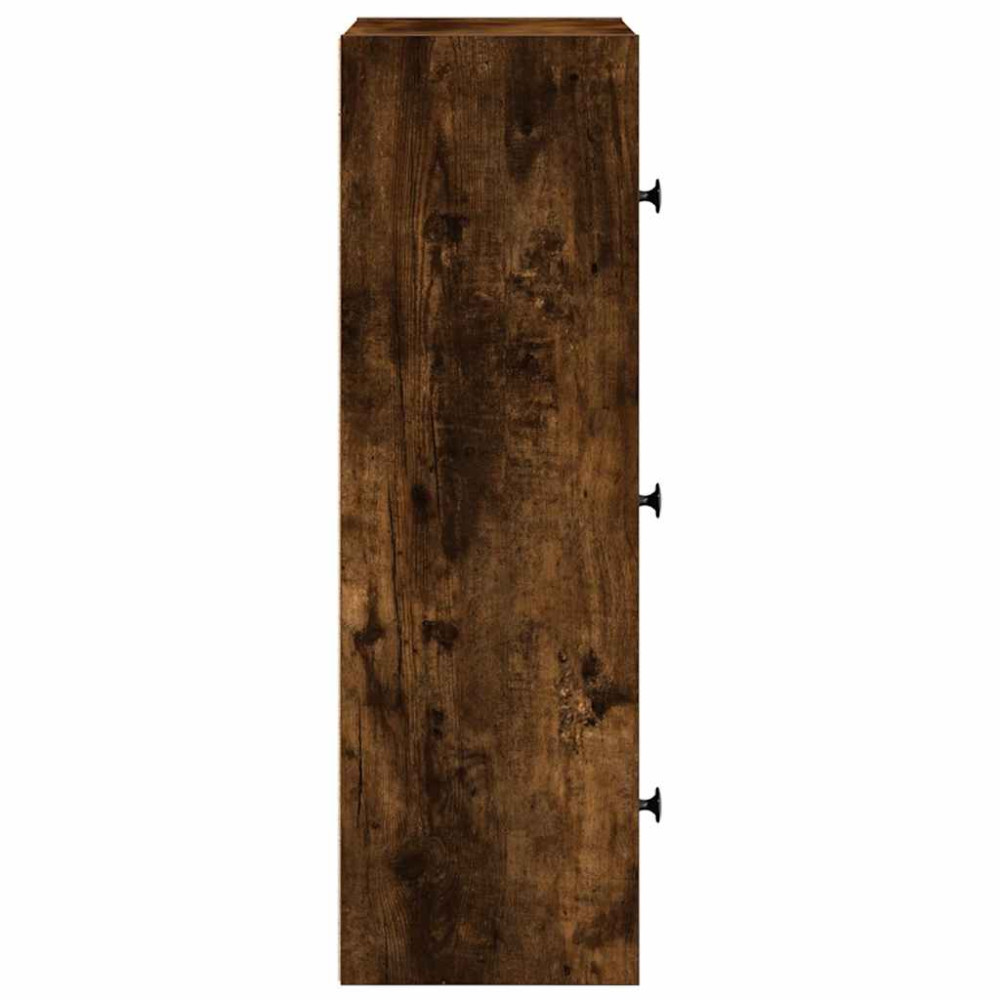Produktbild för Bokhylla rökfärgad ek 40x24x77 cm konstruerat trä