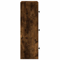 Produktbild för Bokhylla rökfärgad ek 40x24x77 cm konstruerat trä