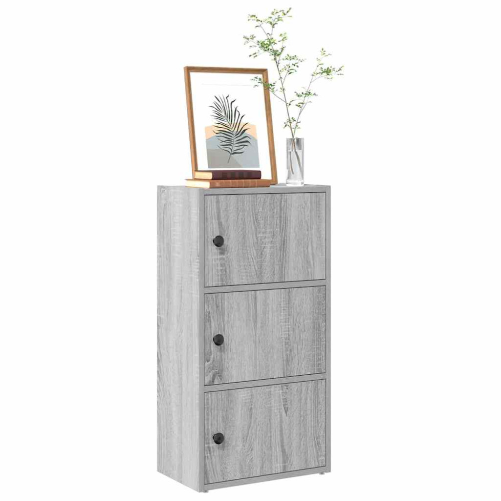 Produktbild för Bokhylla grå sonoma 40x24x77 cm konstruerat trä