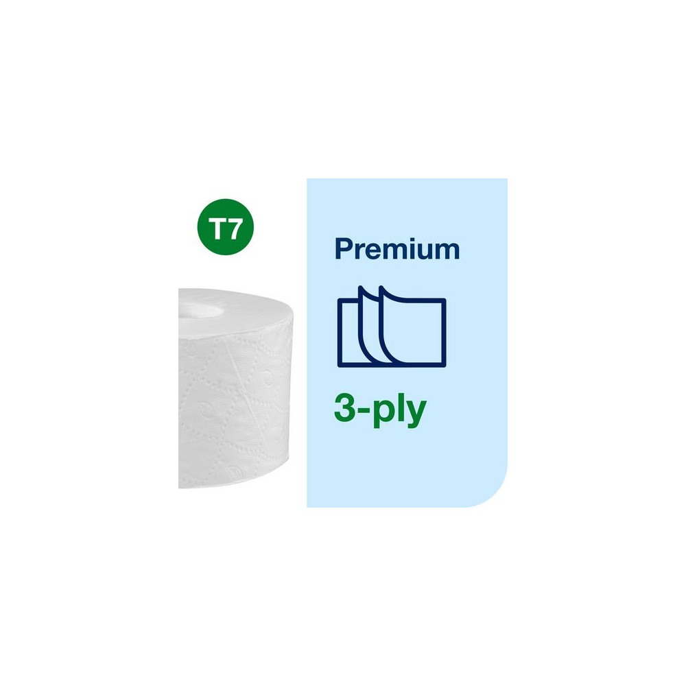 Produktbild för Toalettpapper TORK Pre T7 3-lag 18/krt