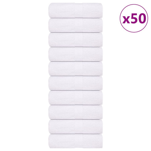 vidaXL Tvättlappar 50 st vit 15x21 cm 360 gsm 100% bomull