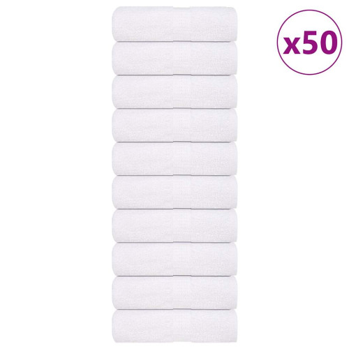 vidaXL Tvålhanddukar 50 st vit 30x30 cm 360 gsm 100% bomull