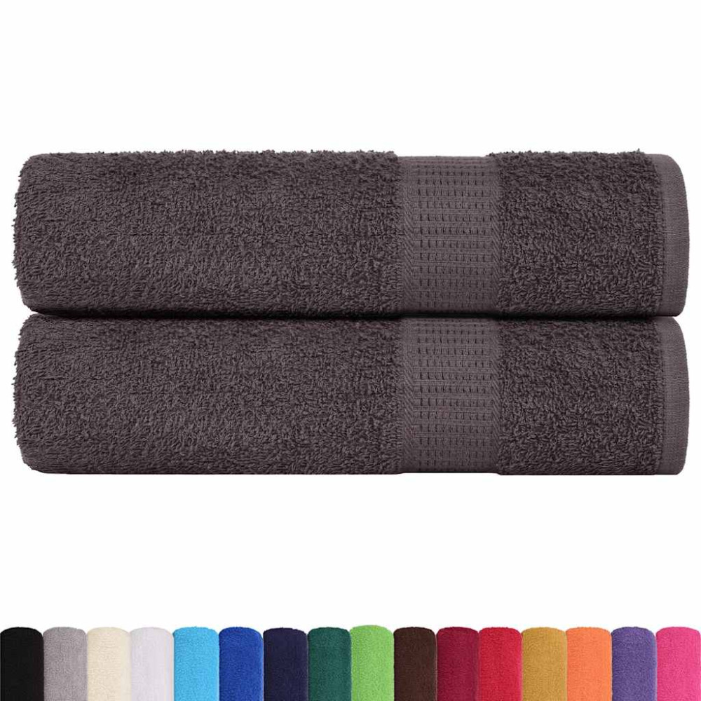 Produktbild för Handdukar FROGN 2 st antracit 50x100 cm 360 gsm