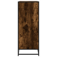 Produktbild för Skoskåp rökfärgad ek 75x38x97,5 cm konstruerat trä och metall