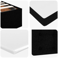 Produktbild för Ottoman säng med madrass svart 100x200 cm tyg