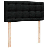 Produktbild för Ottoman säng med madrass svart 100x200 cm tyg