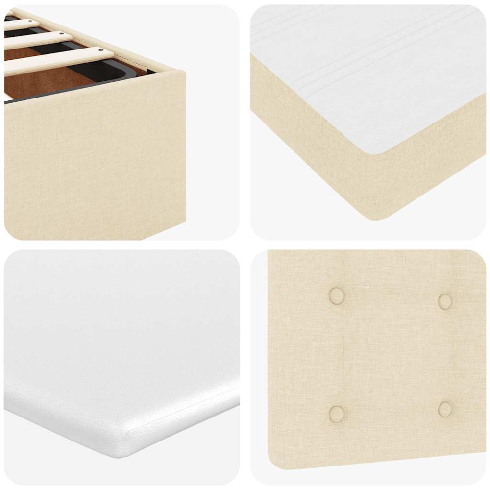 Produktbild för Ottoman säng med madrass gräddvit 100x200 cm tyg