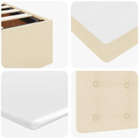 Produktbild för Ottoman säng med madrass gräddvit 100x200 cm tyg
