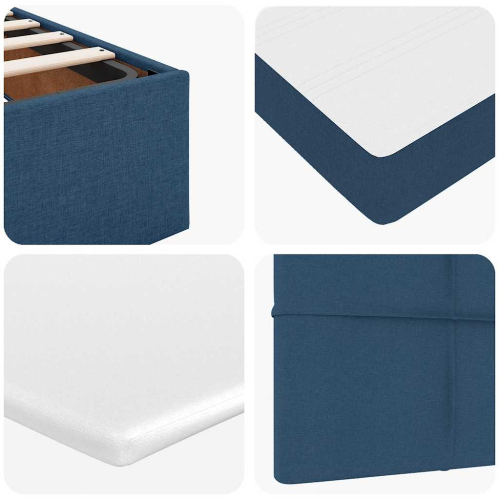 Produktbild för Ottoman sängram med madrass blå 90x190 cm tyg