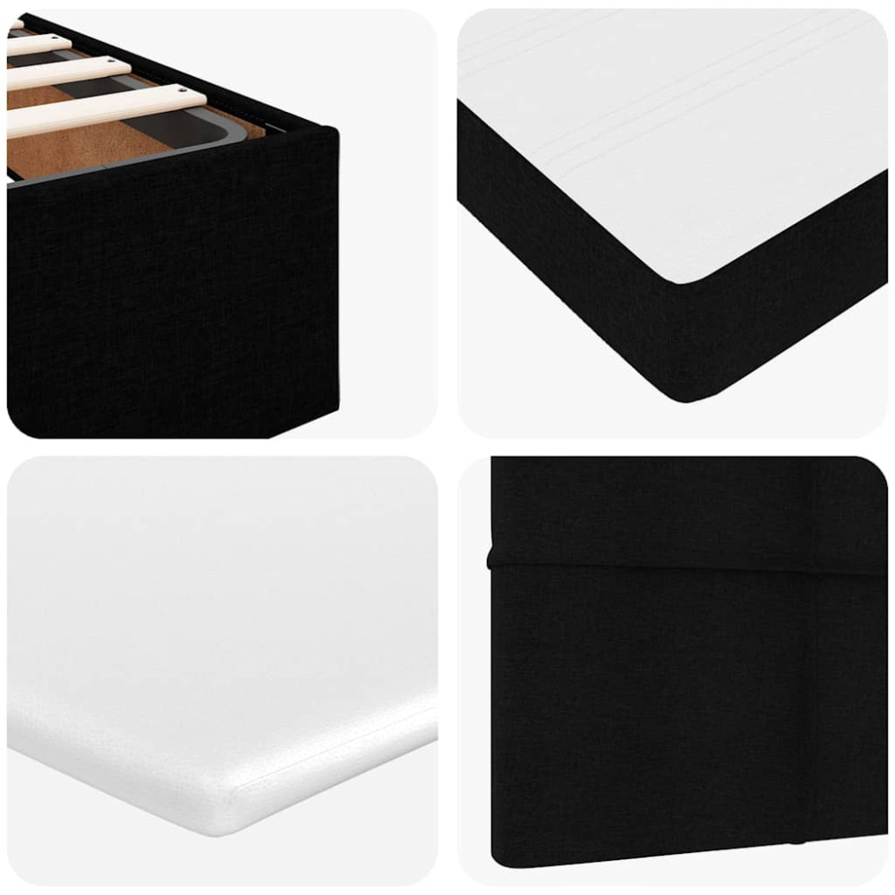 Produktbild för Ottoman säng med madrass svart 100x200 cm tyg
