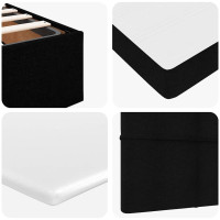 Produktbild för Ottoman säng med madrass svart 100x200 cm tyg