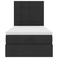 Produktbild för Ottoman säng med madrass svart 100x200 cm tyg
