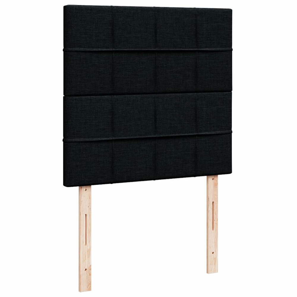 Produktbild för Ottoman säng med madrass svart 100x200 cm tyg