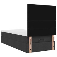 Produktbild för Ottoman säng med madrass svart 100x200 cm tyg