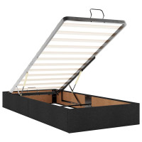 Produktbild för Ottoman säng med madrass svart 100x200 cm tyg