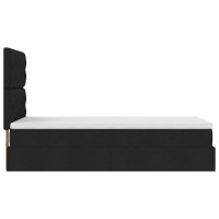 Produktbild för Ottoman säng med madrass svart 100x200 cm tyg