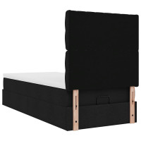Produktbild för Ottoman säng med madrass svart 100x200 cm tyg