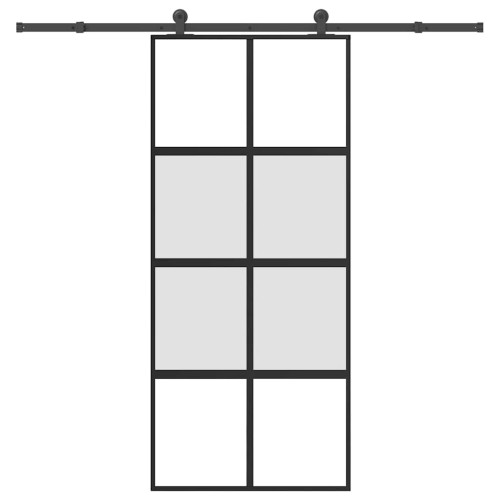 vidaXL Skjutdörr med beslagset härdat glas och aluminium 90x205 cm