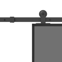 Produktbild för Skjutdörr med beslagset härdat glas och aluminium 90x205 cm