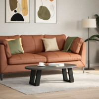 Produktbild för Soffbordsben U-formade 2 st svarta 30x(30-31) cm stål