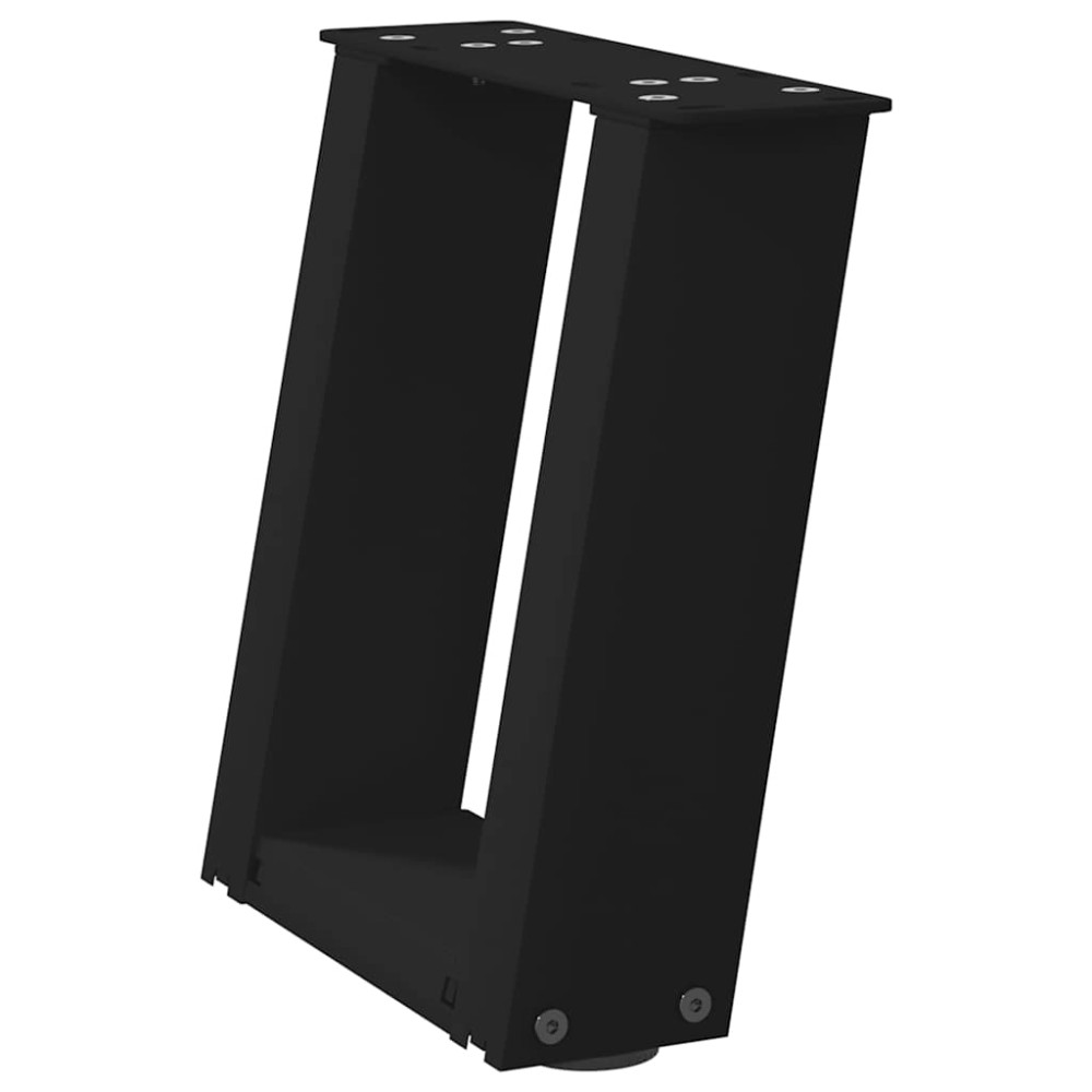 Produktbild för Soffbordsben U-formade 2 st svarta 30x(30-31) cm stål