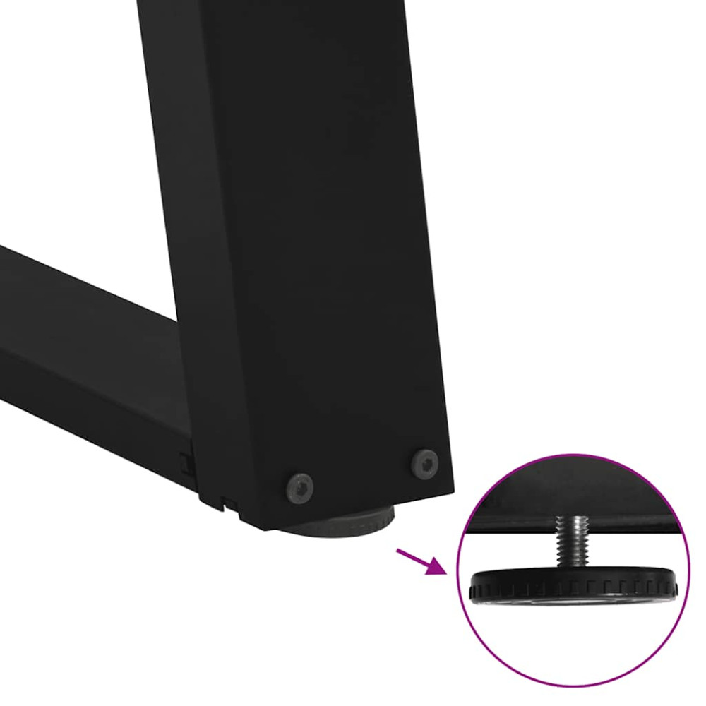 Produktbild för Soffbordsben U-formade 2 st svarta 30x(30-31) cm stål