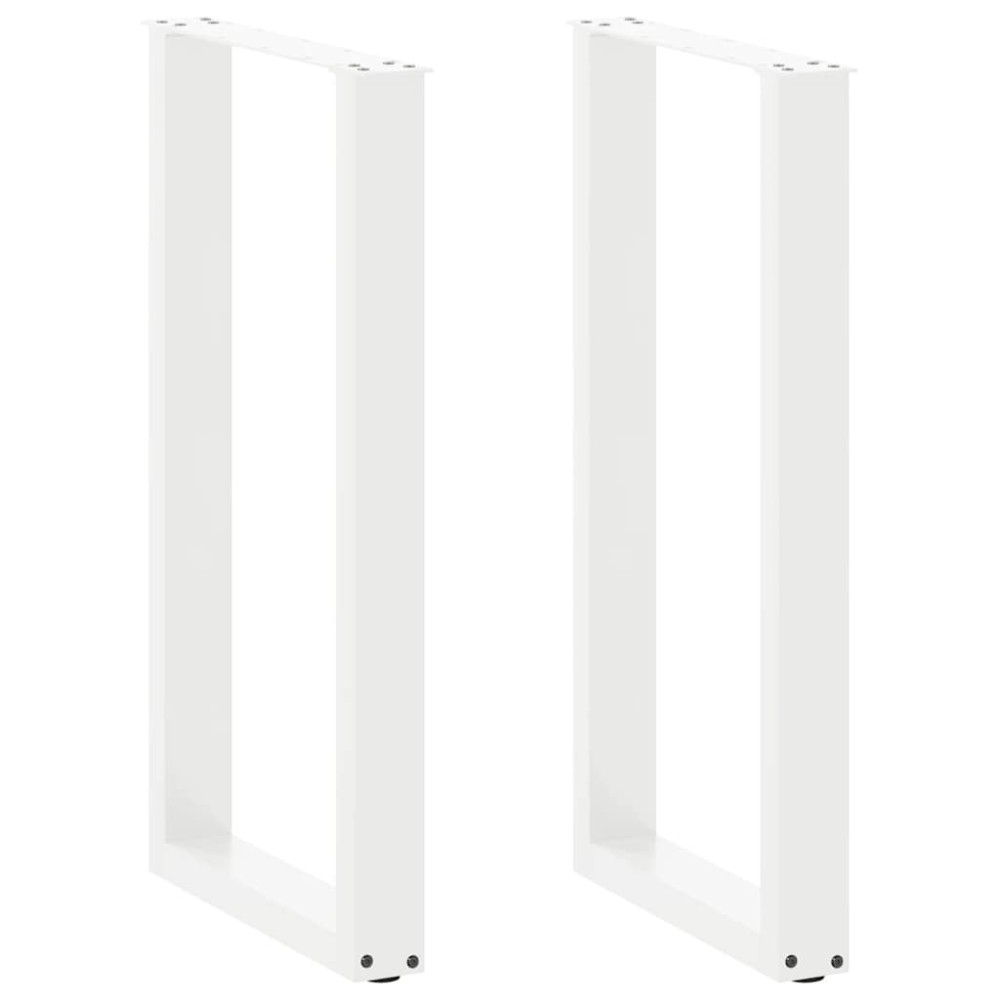 Produktbild för Barbordsben U-formade 2 st vita 50x(90-91) cm stål