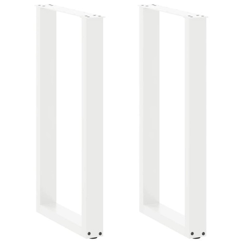 vidaXL Barbordsben U-formade 2 st vita 50x(90-91) cm stål