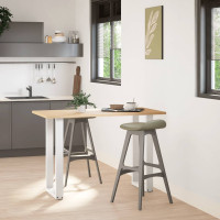 Produktbild för Barbordsben U-formade 2 st vita 50x(90-91) cm stål