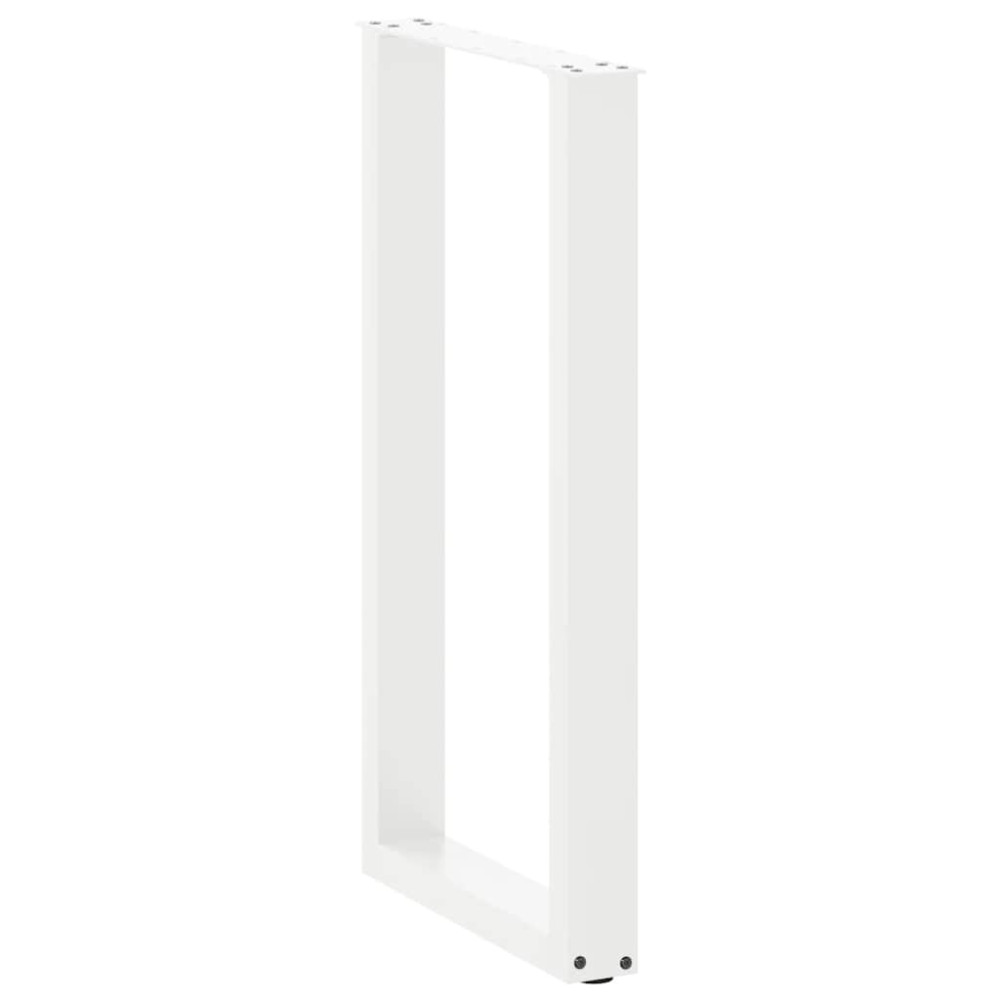 Produktbild för Barbordsben U-formade 2 st vita 50x(90-91) cm stål
