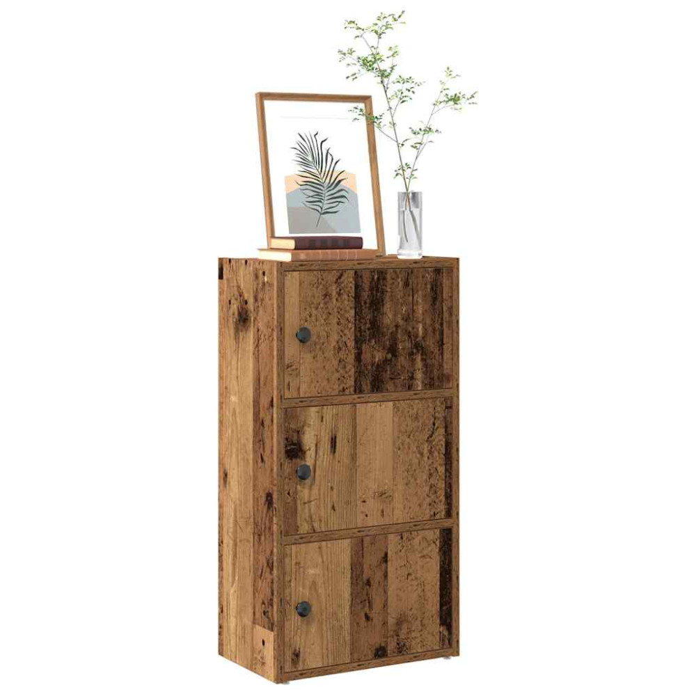 Produktbild för Bokhylla åldrat trä 40x24x77 cm konstruerat trä