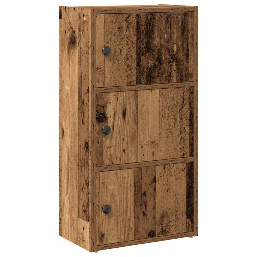 Produktbild för Bokhylla åldrat trä 40x24x77 cm konstruerat trä