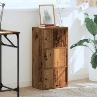 Produktbild för Bokhylla åldrat trä 40x24x77 cm konstruerat trä