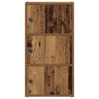 Produktbild för Bokhylla åldrat trä 40x24x77 cm konstruerat trä