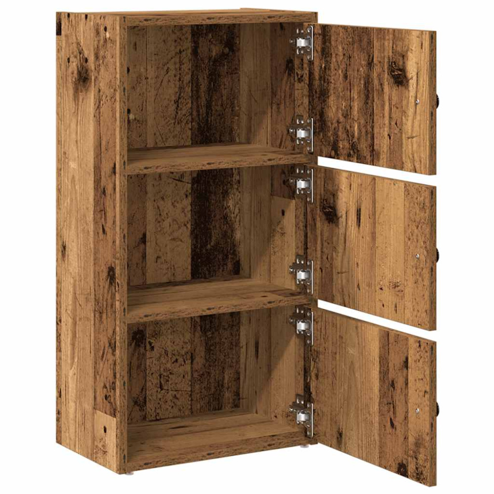 Produktbild för Bokhylla åldrat trä 40x24x77 cm konstruerat trä