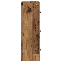 Produktbild för Bokhylla åldrat trä 40x24x77 cm konstruerat trä