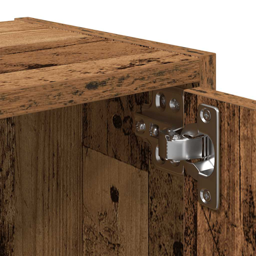 Produktbild för Bokhylla åldrat trä 40x24x77 cm konstruerat trä