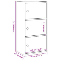 Produktbild för Bokhylla ek 40x24x77 cm konstruerat trä