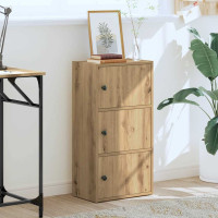 Produktbild för Bokhylla ek 40x24x77 cm konstruerat trä